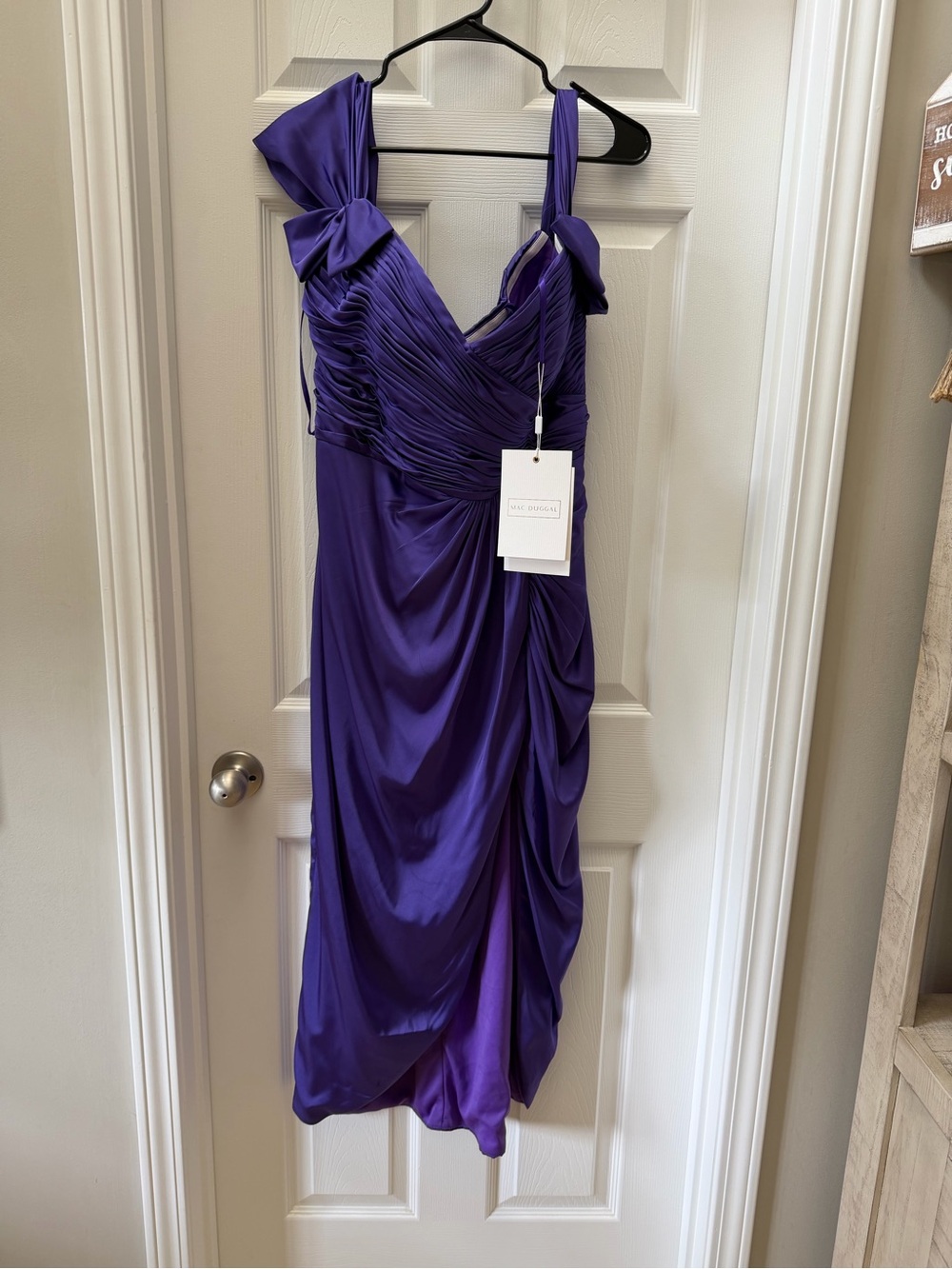 Mac Duggal Ruched V-Neck Evening Dress